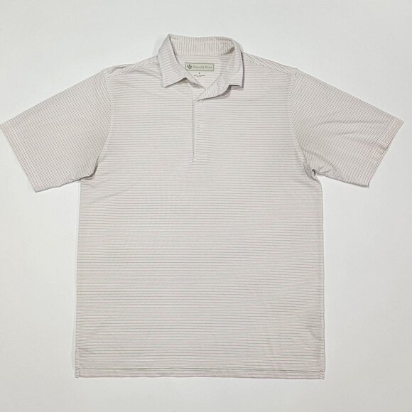 Donald Ross Golf Polo Men’s M White Pink Green Micro Stripe Polyester - Picture 1 of 7